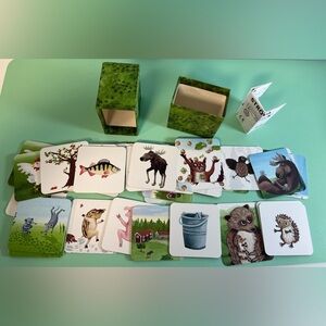 Strova Woodland Animals Matching Tile Game, 2-4 players kids games, memory game